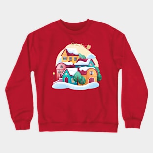 Christmas Town watercolor Crewneck Sweatshirt